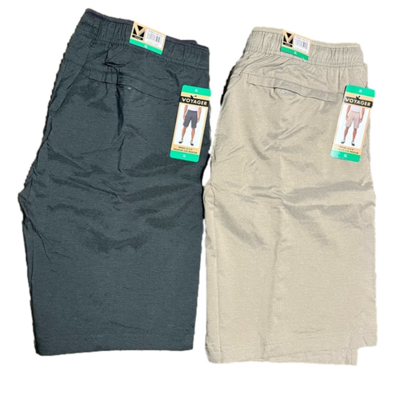 Voyager Men's Shorts Performance Active Golf Black Tan XL NWT - Picture 6 of 8